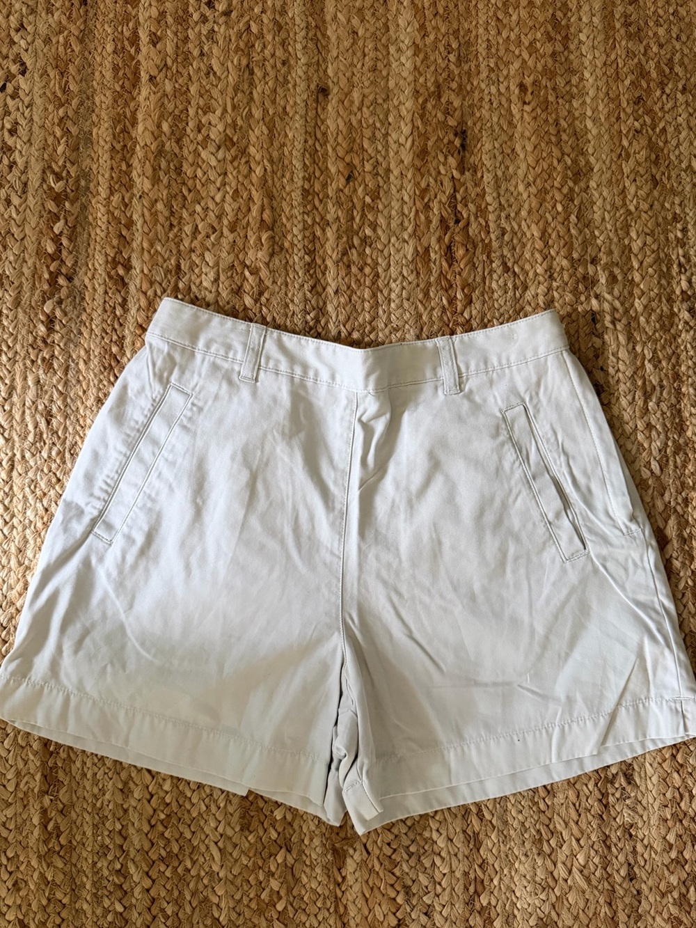 Ann Taylor White Tailored Cotton Bermuda Shorts